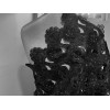 wowfabric4less123 BLACK Cutout Embroidery Rhinestones Organza Lace Fabric 50” Width
