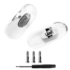 Brillen Nasenpads Ersatz für Schraubbrille Sonnenbrille Brille Nasenpads Silikon Größe Groß mit Schrauben und Schraubendreher (Silber)