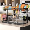 PUSDON Over Sink Dish Drying Rack Stainless Steel, Adjustable Large
