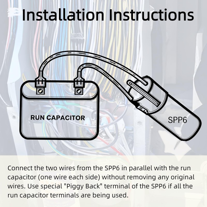 SPP6 Hard Start Capacitor Replacement 115–288 VAC, 4 000–120 000