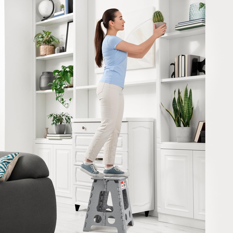 ACSTEP Folding Step Stool 16 Inch Heavy Duty Step Stool