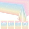 QUERICKY 4 Pack Pastel Rainbow Tablecloths, 220x130cm Rectangle Pastel Rainbow