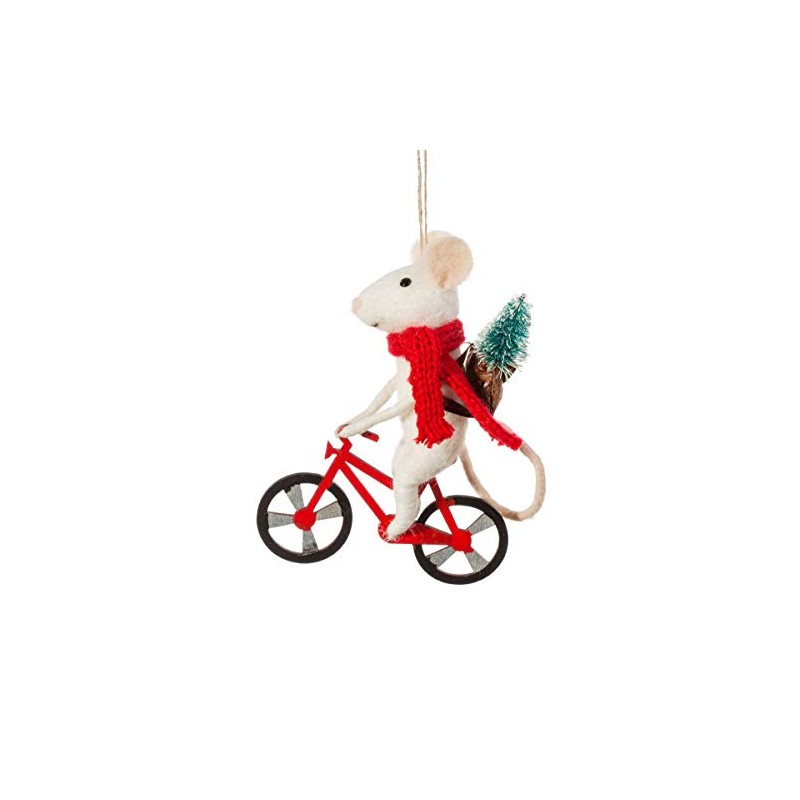 Sass & Belle | Bicycle Delivery Mouse Felt Decoration, 56