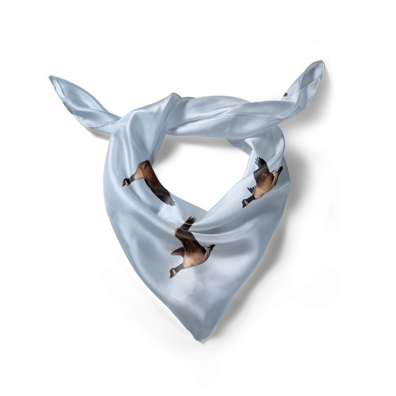 Lunarable Geese Headscarf, Birds Flying in Clear Sky, Hijab Scarf,