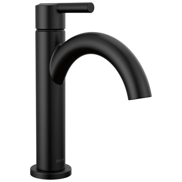 Delta Faucet Nicoli Matte Black Bathroom Faucet, Single Hole Bathroom Faucet, Single Handle Bathroom Faucet, Matte Black 15749LF-BL