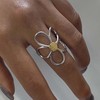 Inateannal Vintage Daisy Flower Rings Silver Adjustable Open Ring Large