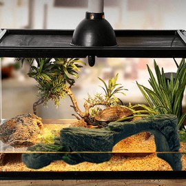 PINVNBY Resin Turtle Basking Platform,Turtles Rock Resting Dock Aquarium Tortoise Tank Climbing Ramp Cave Hideout Decorations Reptile Habitat Hide Accessories for Lizard Bearded Dragons Newts Frogs