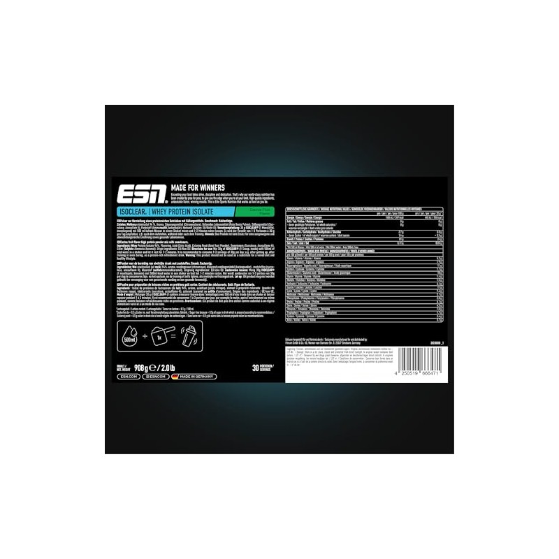 ESN ISOCLEAR Whey Isolate Protein Pulver, Cactus Fruit, 908 g,
