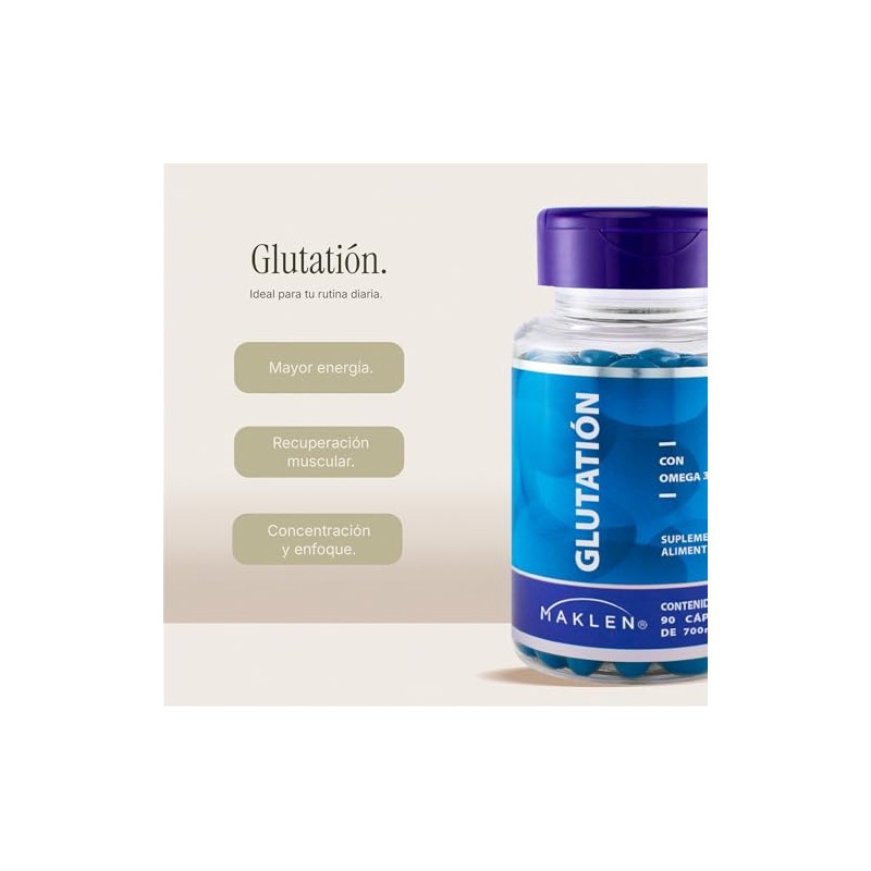 GLUTATION - Maklen Glutation con Omega 3 - Antioxidante Premium