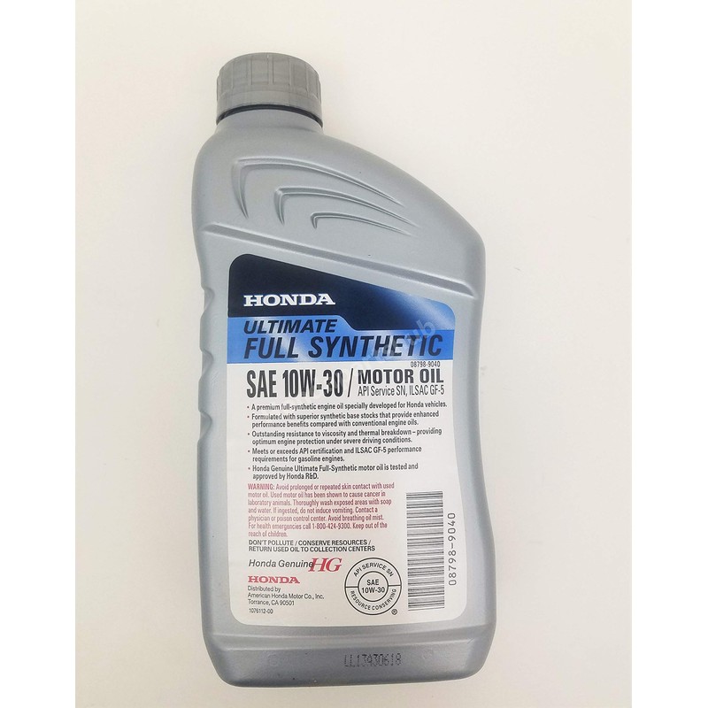 Honda Genuine 10W-30 Full Synthetic Oil Change Kit w/A02 Filter
