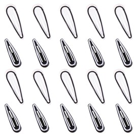 Cptots 20 PCS Metal Snap Clips Water Drop No Slip Barrettes for Women Small Hair Clips For Thick And Thin Fine Hair,Black White
