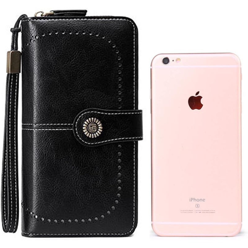 Cartera de Cuero Grande para Mujer Correa para la Muñeca