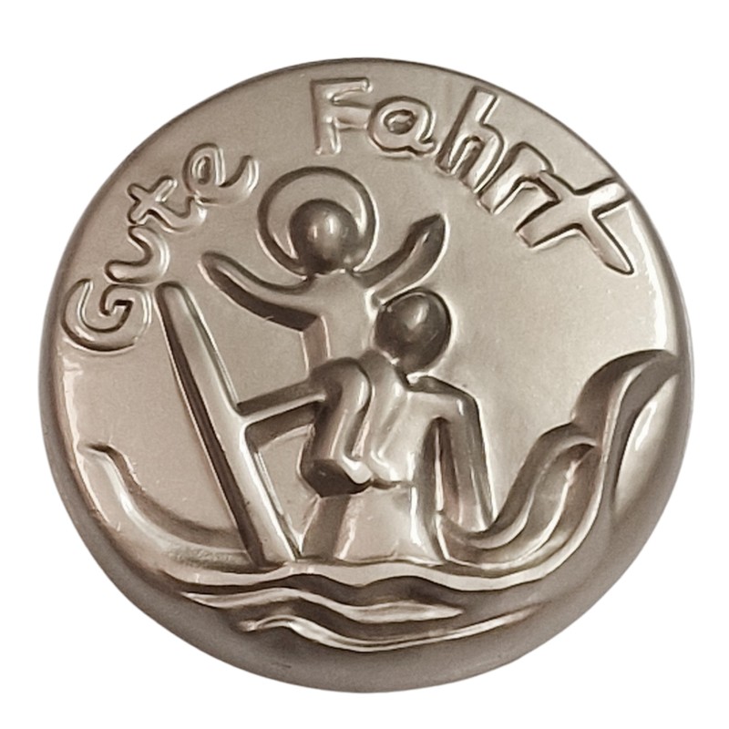 Herzmensch Christopher Car Plaque 3.5 cm Metal Silver for Drivers