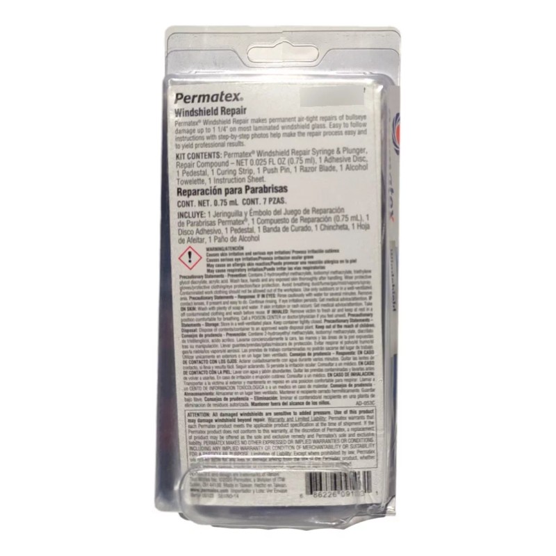 Permatex Kit Reparador De Parabrisas, Acaba Con Las Grietas Y
