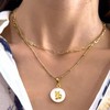 Zodiac Gold Sign on White Pearl & Shell Necklace -
