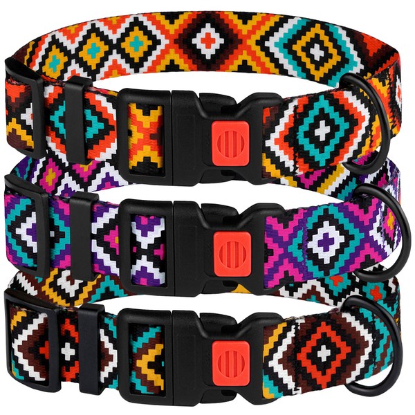 CollarDirect Aztec Dog Collar Adjustable Nylon Tribal Pattern Geometric Pet