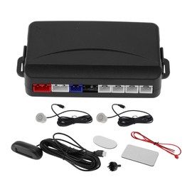 Motoforti Universal Auto Vehicle Reverse Backup Radar System Reverse Parking Sensors Distance Detection Silver Tone 2 Pcs Parking Sensors Alarm Buzzer Reminder