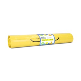 Emerson 20 Tear-Resistant Bin Bags, Yellow Bags, Extra Strong Waste Bags, Pack of 1 Yellow Rolls, 120 L Capacity 70 x 105 cm, Sturdy Bin Liners Made of Environmentally Friendly Recycled Film