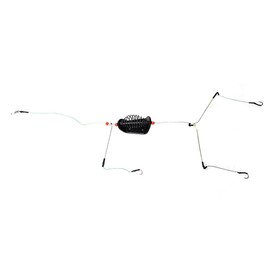 FONGKNOX Fishing Bait Cage Feeder with Wire Hook Rigs Hooks String Hooks Ground Bait Cage with 3 Hooks Set Fly Tackle with Lead Spring Barbed Tackle 20 g Set Preset Combination Ready to Use Fishing