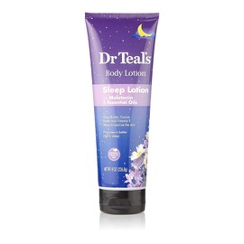 Dr Teal's Crema Corporal Con Melatonina y Aceites Escenciales de Lavanda y Manzanilla, 8 fl oz