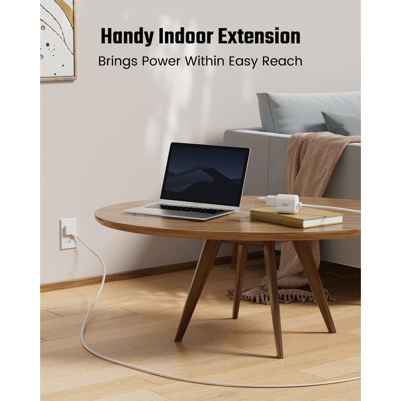 Extension Cord 3ft SUPERDANNY Mini Power Strip Ultra Right Angled