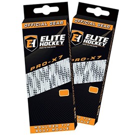 Elite Hockey Pro-X7 Skate Laces (DBL, X7-White, 120")