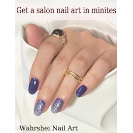 UV Free Gel Nagelfolie, 22 pcs Gray Purple Nagelfolien Selbstklebend No UV für Nagel DIY zu Hause