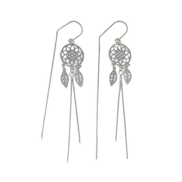 Sterling Silver Big Drop Earrings 925 Tassel Linear Ear Hanging