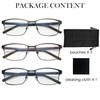 DJOLENSA 3 Pack Reading Glasses Men, Blue Light Blocking Reading