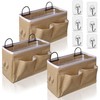 Kanrichu 3pcs Middle Wall Hanging Organizer Bag, Linen Fabric Door