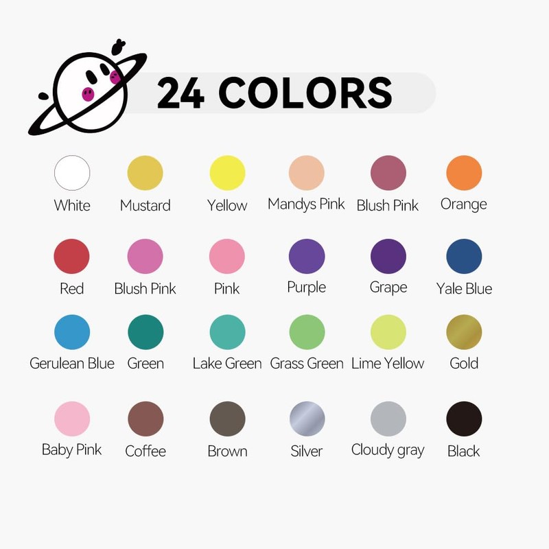 Transon 24 Colors Bold and Brush Dual-tip Acrylic Paint Marker