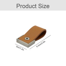 Furniture Handle, Leather Handle, Cabinet Door Handles, Pull Furniture Fittings, Pack of 2, 128 mm, Aluminium Look, Furniture Cabinet Door, Kitchen Cupboard, Railing Handle, Pull for Kitchen Cabinets,