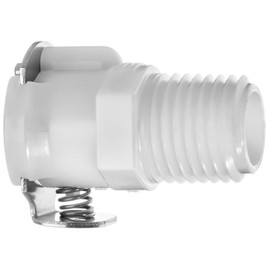 USA Sealing Quick Disconnect Tube Fitting with Auto Shut-Off - Acetal Plastic - Straight - 1/4" Socket x 3/8" Male NPT