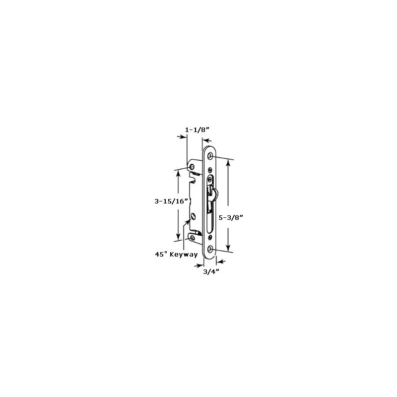 FPL #3-45-S Sliding Glass Door Replacement Mortise Lock with Security