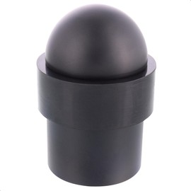 WAGNER DOM Floor Door Stop, Diameter 35 x 50 mm, Matte Metal, Thermoplastic Rubber Buffer for Screwing Including Mounting Material - 15517411