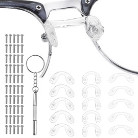 Grevosea 15 Pcs 3 Sizes Eyeglass Nose Pads Non Slip Glasses Nose Pad U Shaped Screw-in Nose Bridge for Glasses with Eyeglass Screwdriver Screws Nose Pieces for Eyeglasses Sunglass Eyewear