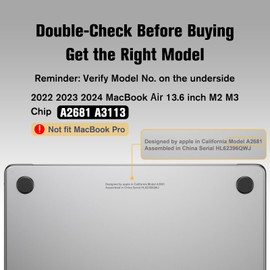 Fintie Case Compatible with MacBook Air M3 M2 13.6 Inch (2024-2022) A3113 A2681, Ultra Thin Hard Shell Protective Snap Case Compatible with MacBook Air 13.6 Inches, Crystal Clear (Ultra Thin)