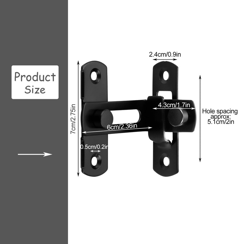 Luckious 90 Degree Flip Sliding Barn Door Lock - Stainless
