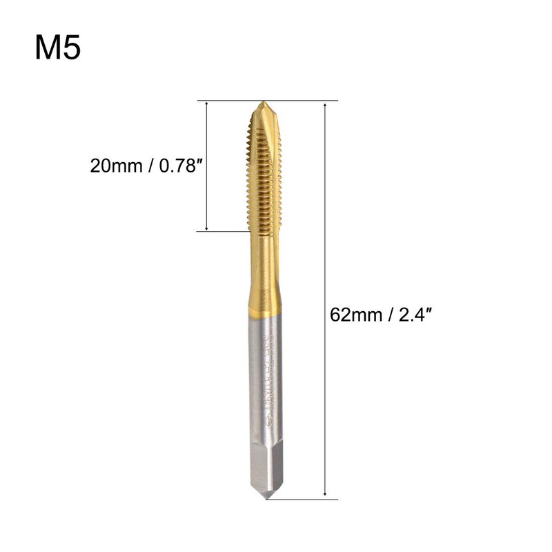 uxcell Spiral Point Plug Threading Tap M5 x 0.8 Thread,