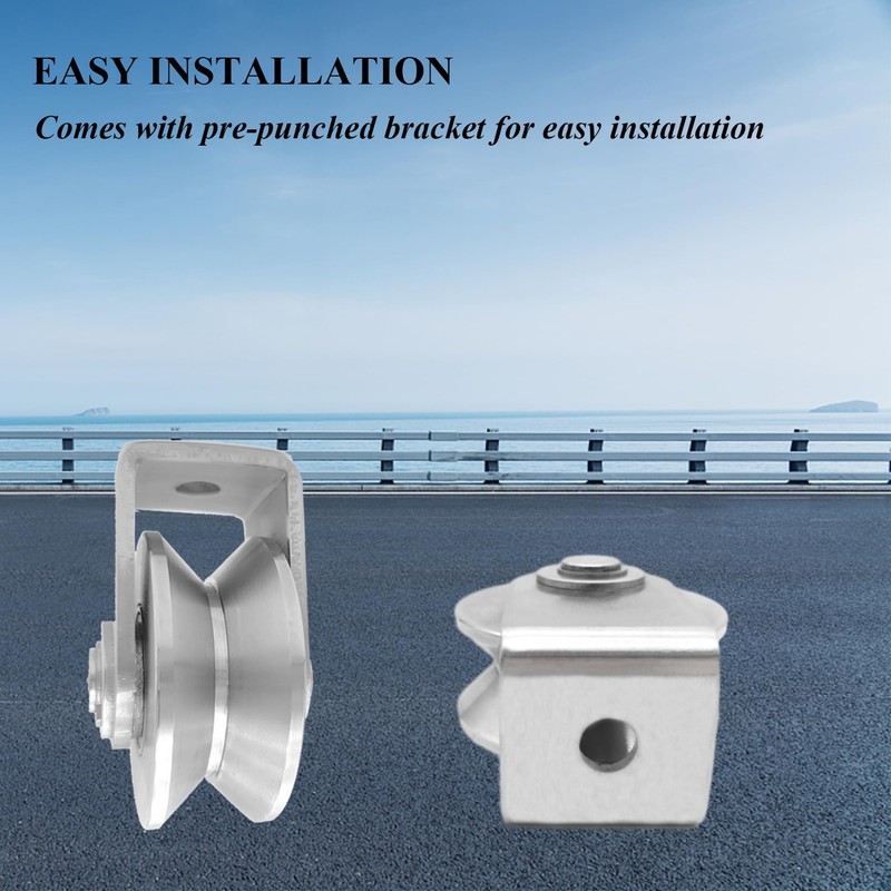 Stainless Steel V Groove Wheel Heavy Duty Pulley Smooth Rolling