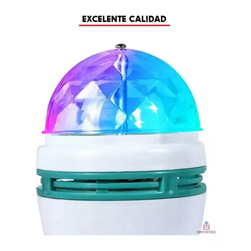 Importeek 10pz Foco Bombilla Led Multicolor Rgb Giratorio Casa Fiesta