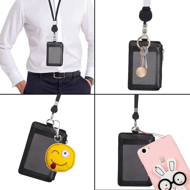 SwirlColor Bus Pass Badge Holders Artificial Leather ID Credit Card