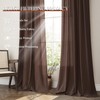 Coffee Linen Curtains 108 inch Length 2 Panels Set Modern