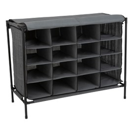 Simplify Shoe Cubby, 16 Compartment, Grey (23200-GREY)