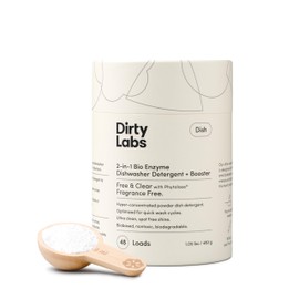 Dirty Labs | Dishwasher Detergent and Booster | Scent Free | 48 Loads (1 lb) | Ultra Clean, Spot Free, Quick Wash Optimized | Hyper Concentrated