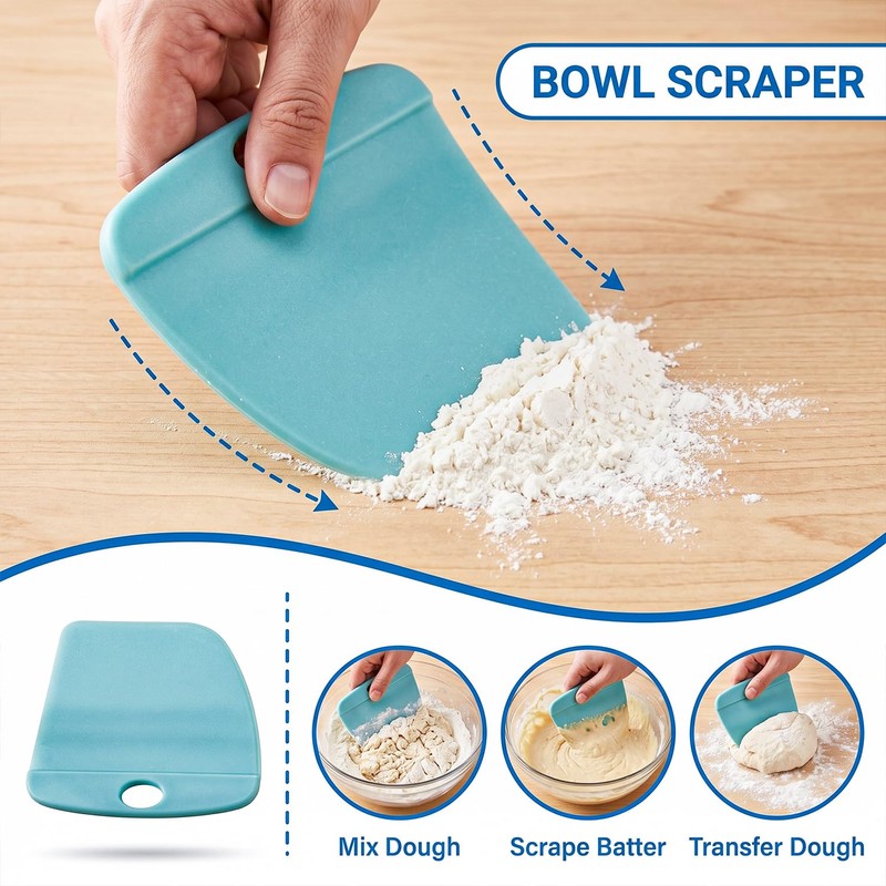 2 in 1 Dough Scraper and Bench Cutter for Kitchen