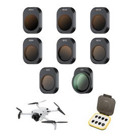 JJC DJI Mini 4 Pro Dedicated ND + CPL Filter Set, 8 Pieces, ND8, ND16, ND32, ND64, ND128, ND256, ND512, CPL Lens Protection, ND Filter, Dimming Adjustment, Polarizing Filter, Decreasing Reflection,