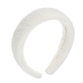 VOCOSTE Fluffy Fuzzy Headband, Solid Color Hair Band for Women, Plush Headband, Soft Fuzzy Hair Hoop Fashion Accessory, White
