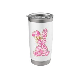 Easter Bow Trendy Girly Pink Aesthetic Coquette Ribbon Women Stainless Steel Insulated Tumbler