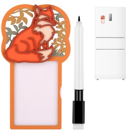 DRMFLE Wooden Refrigerator Sticker with Pen and Blackboard, Flexible Chalkboard as to Do List Memo Message Notice, Orange Fox Themed Fridge Magnets for Party Supplies Home Decoration, New Home Gifts